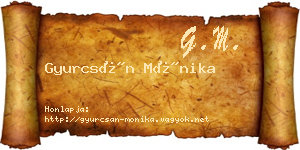 Gyurcsán Mónika névjegykártya